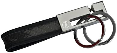 MGCFTan Genuines Carbon Fiber Multi-function Keychain with double Detachable Key Rings(Black)