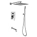 Bathtub Shower Faucet.Brushed Nickel Shower Faucets Sets Complete.10IN Rain Shower System.All Metal Shower Fixtures.Shower Rough Valve Body Included