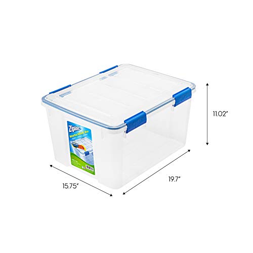 Ziploc WeatherShield 44 quart Storage Box, 2 Pack, Clear Pricepulse