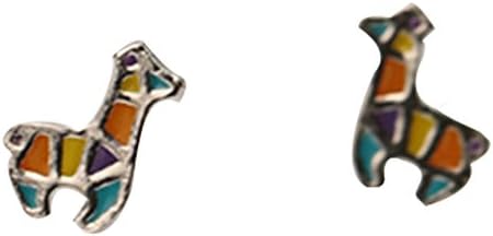 Colorful Christmas Deer Stud Earrings for Girls