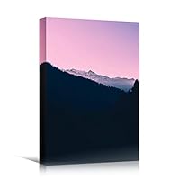 Canvas Wall Art Mountain View Sunset Coastal Multicolor Photography Relax/Calm Romantics Sunset - 12x18 inches