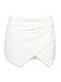 CHARLES RICHARDS Women's Plus Size Asymetric Hem Tulip Plain Mid Waist Shorts Mini Skirt Shorts White