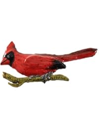 Creative Pewter Designs Northern Cardinal On Branch Premium Bird Hand Painted BP105PR Lapel Pin, Brooch, Jewelry
