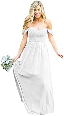 long off the shoulder bridesmaid dresses