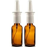 Amber Glass 1 oz Nasal Sprayer! EMPTY, Refillable, Travel Sized, Quality Glass for Saline Applications! (2 Pack)