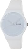 Swatch SUOW701 rebel white dial plastic strap unisex watch NEW