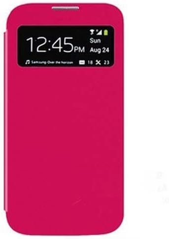 EC204 Auto Wakeup/Sleep View Flip Cover Case w battery back cover for Samsung Galaxy S4 SIV i9500 Pink