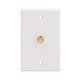 VCE Single RCA Connector Wall Plate for Subwoofer Audio Port-White