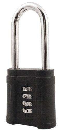 Click Here to See More Images FJM Security SX-874 4-Dial Long Shackle Combination Padlock With Black Finish