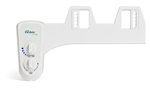 BioBidet ELITE3 Dual Nozzle Fresh Water Spray Non-Electric Mechanical Bidet Toilet Seat Attachment Posterior and Feminine Wash, UPC Certified Check Valve, Brass Inlet, White, DIY Easy Install, Self Cleaning