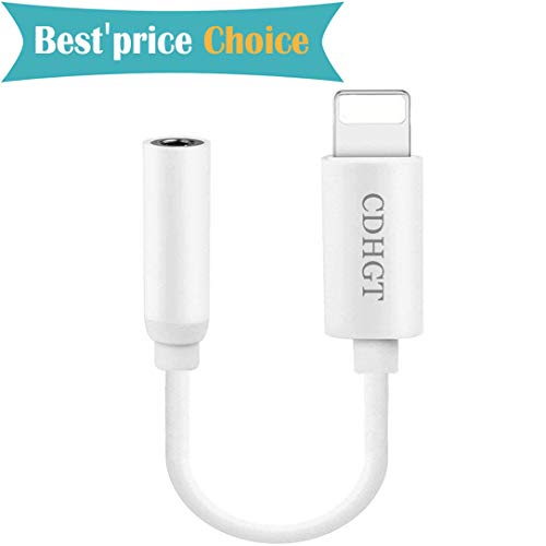 DMDFJY Headphone Adaptor Phone Adapter 3.5mm Jack Dongle Earphone Connector Convertor Headset Accessories Cable Audio Splitter Compatible Phone X 8/8Plus 7/7Plus Stereo Splitter -White