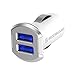 SCOSCHE USBC242MSR 12 Watts per port (24W/4.8A total output) USB Car Charger- The FASTEST CHARGE RATE for Apple and Android Devices-Retail Packaging-White/Silver