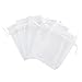 Fengirl Drawstring Organza Jewelry Pouches Wedding Party Christmas Favor Gift Candy Bag (4x6inch, White)