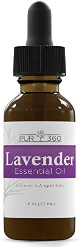 Pur360 Lavender Essential Oil, Lab Tested for Purity, Therapeutic Grade For Sleep, Hair, Aromatherapy, Skin, Body, Massage, Anxiety