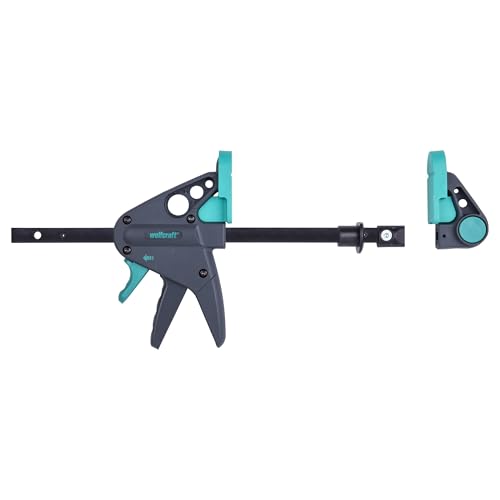 wolfcraft Work Table Clamp PRO 65-150-W for 20 mm Bore Holes, 120 mm