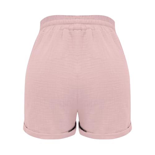 Yowablo Kurze Hosen Damen Sommer Sommer Shorts Damen Farbe A-Rot Größe L
