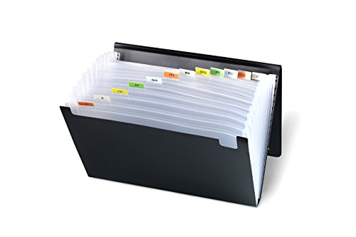 Lightahead LA-7551 Expanding file Poly Folder with 13 pockets (Solid Black) - Thumbnail 3