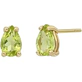 14K Yellow Gold Peridot Bony Levy Color Stud Earrings