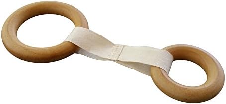 Intuitoys Two Ring Teether (Organic Natural), Handmade in USA, Natural, Wood Teether, Baby Rattle, Developmental Toy for Babies