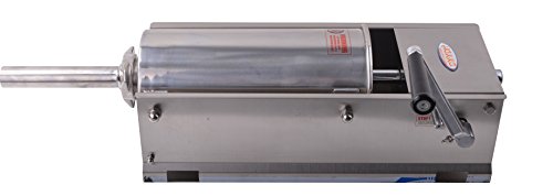 Hakka 11 Lb/5 L Sausage Stuffer 2 Speed Stainless Steel Horzontal Sausage Filler