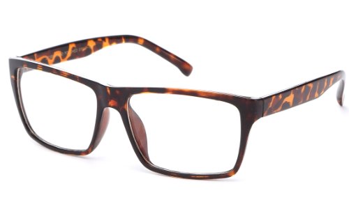 Newbee Fashion - "Retro" Unisex Squared Celebrity Star Simple Clear Lens Fashion Glasses