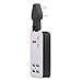 UK USB Power Strip With 4 Ports USB Charging Station Outlets 5V 2.1A-1A 21W Universal Socket UK Plug 100V-240V Compact 5ft Extension Cord Portable Electric Power Strip for Ireland UK Traveling (Black)