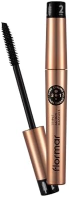 Triple Action Mascara Mit Silikonbürste. Mascara, 3-in-1, Volumen, Länge & Pflege, tubing mascara schwarz, Ohne Verklumpen, Wimperntusche Mit Arganöl