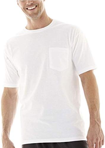 Stafford 100% Cotton Performance Heavyweight Crew Neck (Pack of 4) T-Shirt with Pocket White