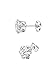 Sterling Silver Cubic Zirconia Stud Earrings Sensitive Ears 5mm