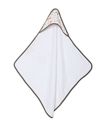 Bacati Muslin Hooded Towel, Basketball/Orange/Grey