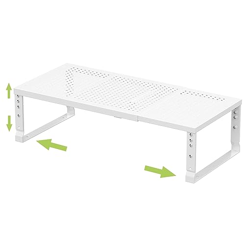 Jojocross Expandable Adjustable Stackable Kitchen Organizer, Spice Rack,Metal Pantry Storage Shelves Racks,Counter Shelf for Cabinets, Countertop, Cupboard (1 Pack/Large/White)