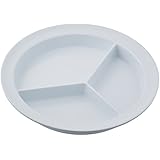 Sammons Preston Partitioned Scoop Dish, Melamine Plate with Dividers for Kids, Elderly, and Disabled, Divided Sections for Portion Control and Easy Scooping Walls for Limited Mobility