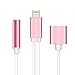 iPhone 7 / 7 Plus Adapter,SEENFAAN iPhone 7 / 7 Accessories 2 in 1 Lightning Adapter Cable Charge and Headphone Splitter(IOS 10.3)(Rose gold)