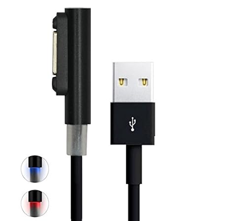 TheSmartGuard Ladekabel kompatibel für Sony Xperia Z3 Compact Magnet Ladekabel und integrierter LED Anzeige für den Ladestrom