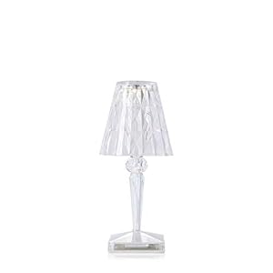Kartell Battery portable and rechargeable transparent crystal table lamp