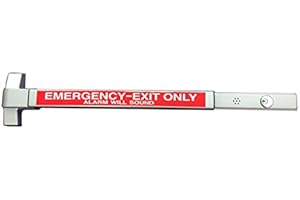 Global Door Controls Push Bar Panic Exit Device Aluminum, with EAK Alarm Kit (Included) for 36” Inch Doors