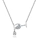 Tanyoyo Zircon Water Drop Wine Glass Pendant Necklace, 14k White Gold Plated