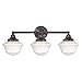 Schoolhouse Bathroom Light with Three Lights in Bronze Finish