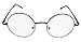 Agstum Retro Round Metal Non-Prescription Eyeglasses Frame with Spring HInge Clear Lens (Grey, (Small size) 42)