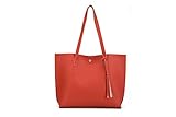 nodykka women tote bags top handle satchel handbags pu pebbled leather tassel shoulder purse