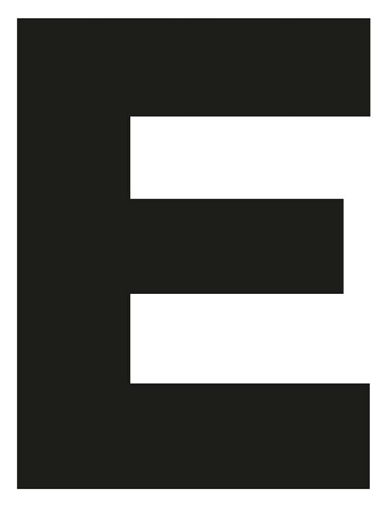 Merriway BH04038 (4 Pcs) Black Vinyl Stick-On Wheelie Bin Post Box Crate Dust Bin Letters 75mm (3 inch) Letter E - Pack of 4 Pieces