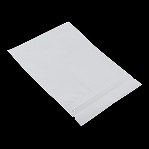 100 Pcs Multi-Colors Resealable Clear Front Mylar Foil Food Storage Bags Heat Seal Smell Proof Pouches Airtight Zipper Grocery Gourmet Snack Mix Pack (White, 3.3x5.1 inch-3.9mil Thick (Matte))