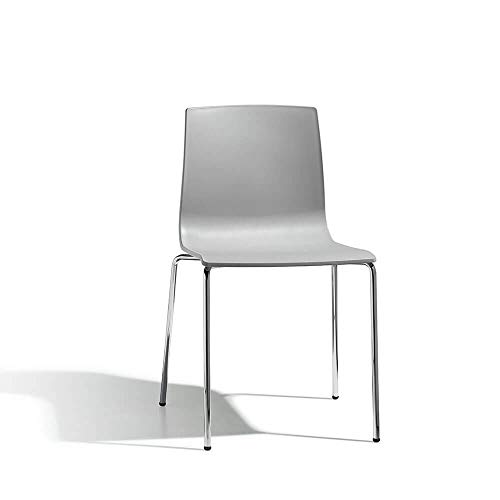 Set 4 Scab Design Alice Chair with Chromed Legs and Light Grey technopolymer seat