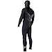 Hyperflex Wetsuits Men's Voodoo 6/5/4mm Hooded Front Zip Fullsuit, Black, Medium