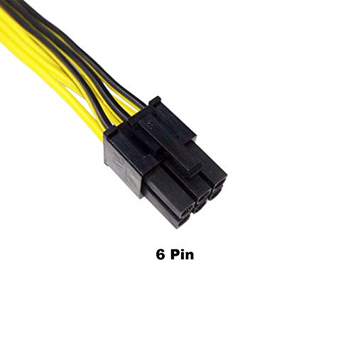 Endlesss 6 Pin Male to 8 Pin (6+2) Male PCIe Adapter Power Cable PCI
