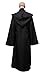 Tititina Men's Black Cloak Party Cosplay Costume Robe Cape,Adult Knight Cool Hooded Cloak,L