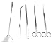 SAMYO Stainless Steel Aquarium Aquascaping Kit Aquatic Plant Tweezers Scissor Substrate Spatula Tools Sets - 5 Tools
