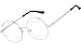 Agstum Retro Round Metal Non-Prescription Eyeglasses Frame with Spring HInge Clear Lens (Silver, (Medium size) 46)