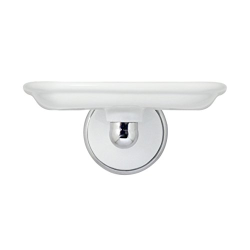 MODONA Porcelain Soap Dish - White Porcelain & Polished Chrome - Arora Series - 5 Year Warrantee - Thumbnail 2