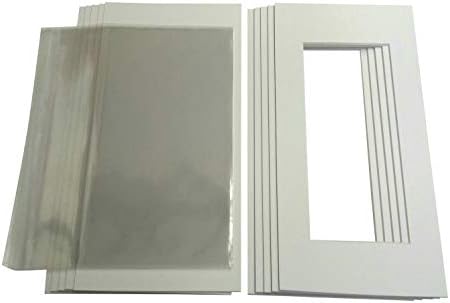 Pack of 20 Bright WhitePicture Photo Mounts,Backs & Clear Bags 8 x 6" to fit 6 x 4" (10 x 8" for 7 x 5")